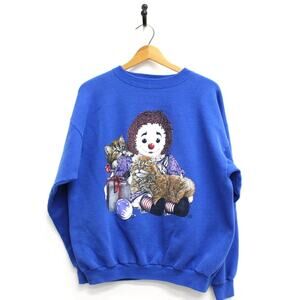 Vintage Kitty Cat Christmas Ornament Gift Box Sweatshirt Large